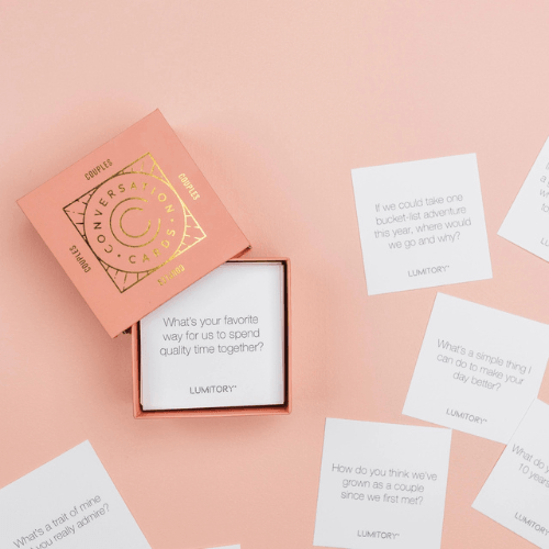 deck of 75 conversation cards for couples
