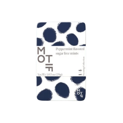 navy blue pokkadot motif mints