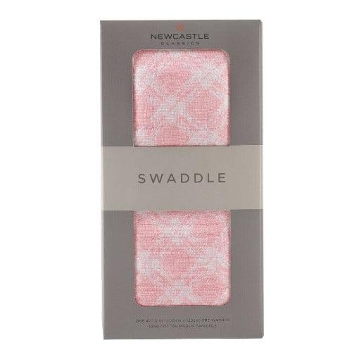 Pink Plaid Muslin Swaddle | Bon Vivant Gift Boxes, Austin TX