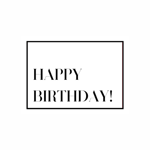 Black & White Happy Birthday Card - FREE