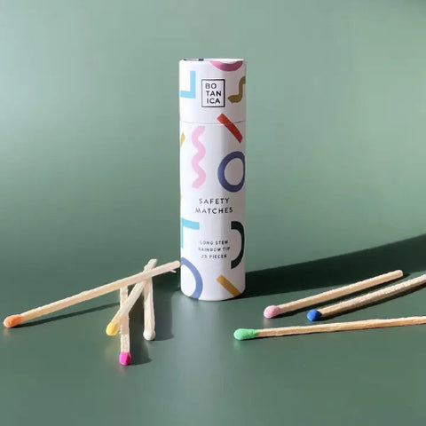 tube of long stem rainbow matches