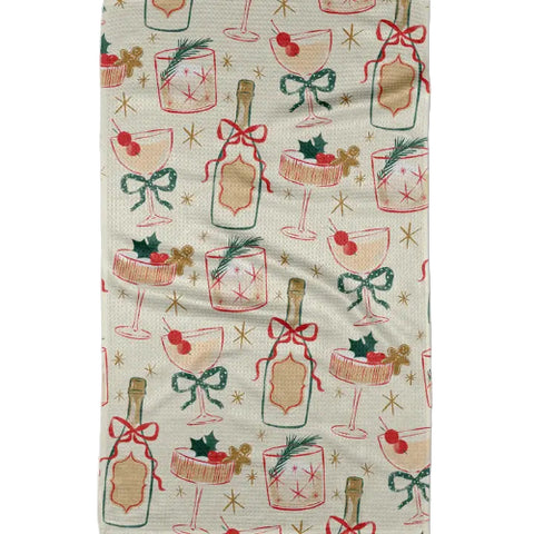 Christmas Cocktails Tea Towel