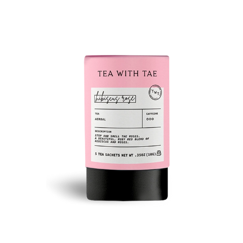 hibiscus rose pink tea tube