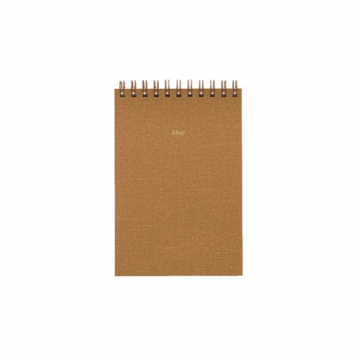 blank grid notepad that says "ideas" on the cover