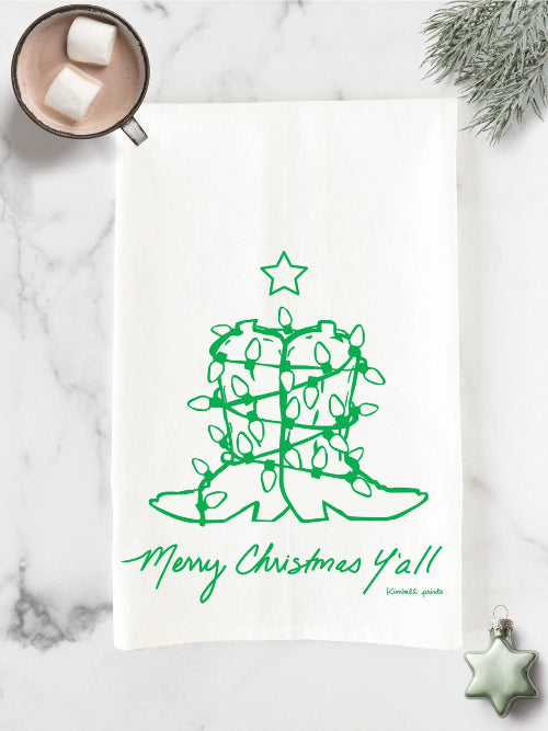'Merry Christmas, Y'all' Tea Towel - Kimball Prints