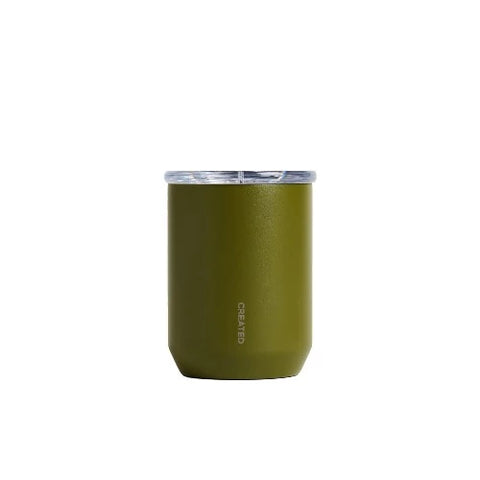 olive green reusable drink tumbler