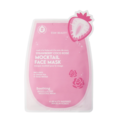 Strawberry Coco Rosé Soothing Biocellulose Mocktail Face Mask - ESW Beauty