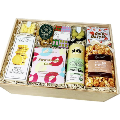 shareable snack box with a variety of snack options