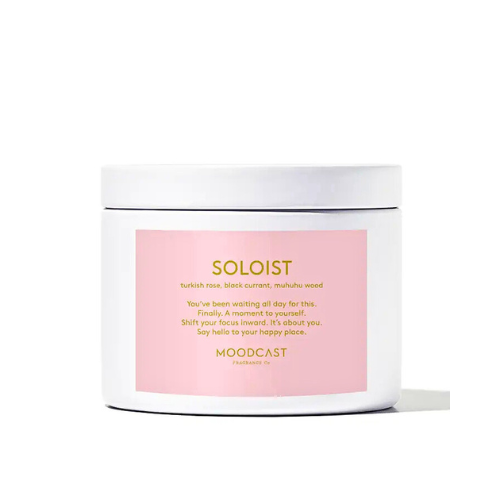 A 3 oz candle with hints of ripe black currant, turkish rose, muhuhu wood, gentle peony, and jasmine. Hand poured coconut wax blend with a cotton wick and no parabens, phthalates, or sulfates.