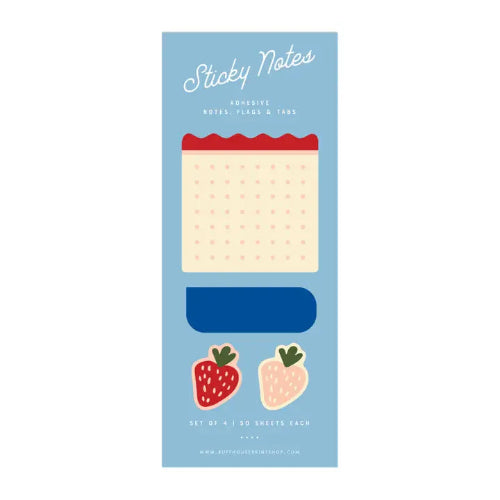 A set of 4 sticky notes, to keep your thoughts fresh and organized. Ideal for home, office, or school use, these sticky notes are a sweet way to stay on top of your tasks and brighten your day!
50 sheets per pad, 200 sheets total