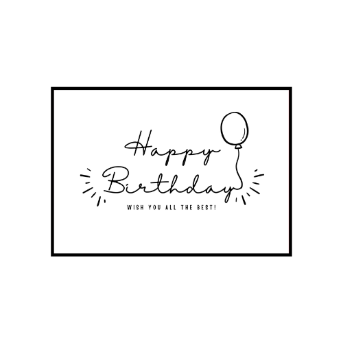 Black & White Happy Birthday Card - FREE