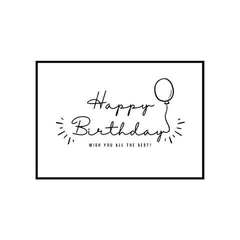 Black & White Happy Birthday Card - FREE