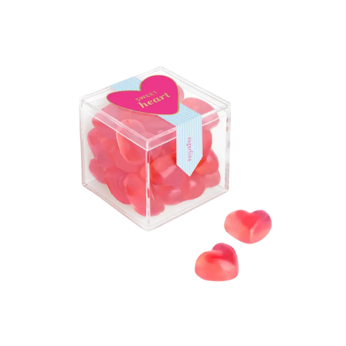 Treat your taste buds to a juicy romance with these sweet and tangy strawberry-flavored* gummy hearts!