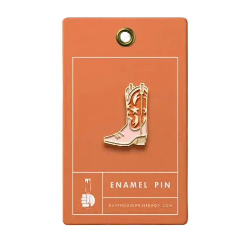 Cowboy Boot Enamel Pin - Ruff House Print Shop