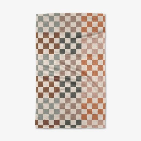 geometry checkered kitchen towel