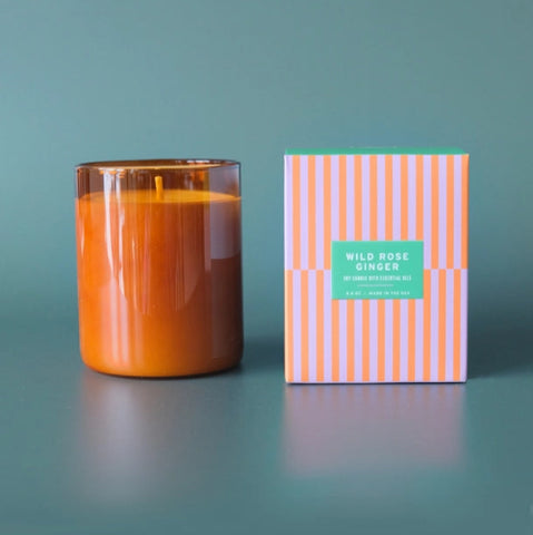 wild rose ginger candle and box